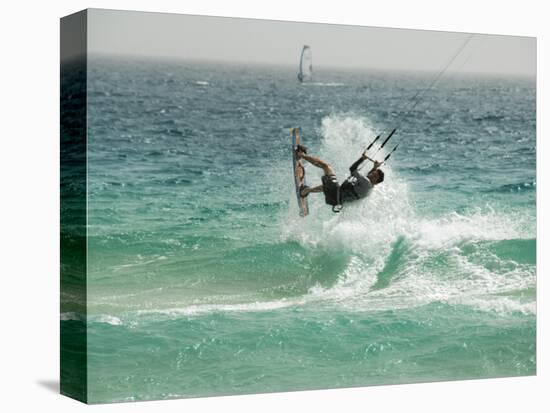 Kite Surfing at Santa Maria on the Island of Sal (Salt), Cape Verde Islands, Atlantic Ocean, Africa-Robert Harding-Premier Image Canvas