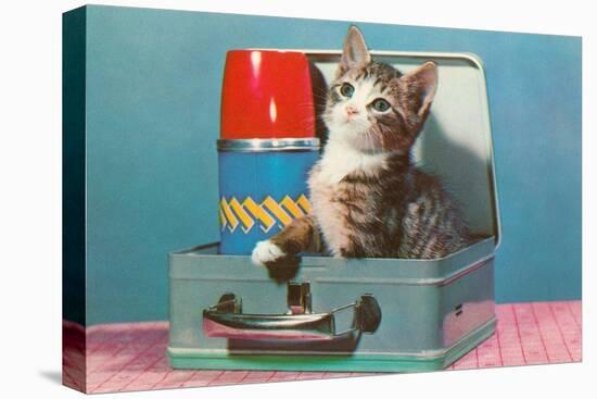 Kitten in a Lunchbox, Retro-null-Stretched Canvas