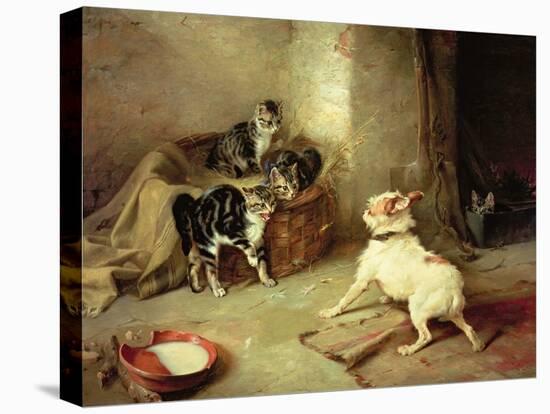 Kittens and Dog, 1881-Walter Hunt-Premier Image Canvas