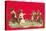 Kittens Playing Tug of War-null-Stretched Canvas