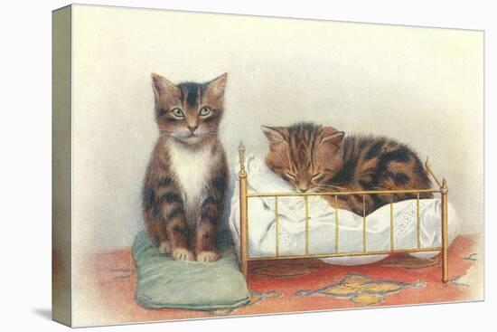 Kittens with Crib-null-Stretched Canvas