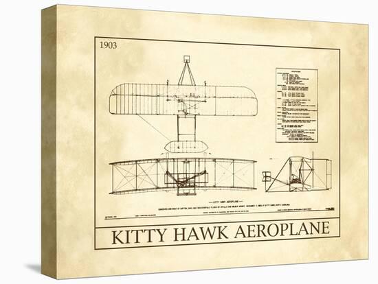 Kitty Hawk Aeroplane-null-Stretched Canvas