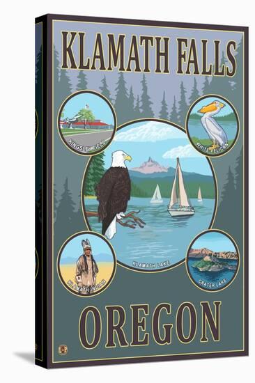 Klamath Falls, Oregon - Scenic Travel Poster-Lantern Press-Stretched Canvas