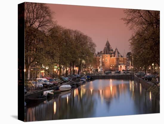 Kloveniers Burgwal Canal and Waag Historic Building, Nieuwmarkt, Amsterdam, Holland-Michele Falzone-Premier Image Canvas