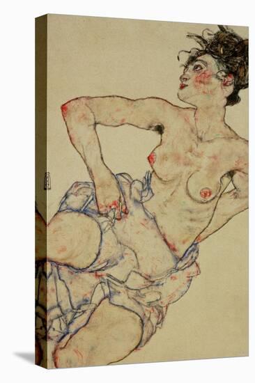 Kneeling Female Semi-Nude, 1917-Egon Schiele-Premier Image Canvas