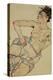 Kneeling Female Semi-Nude, 1917-Egon Schiele-Premier Image Canvas