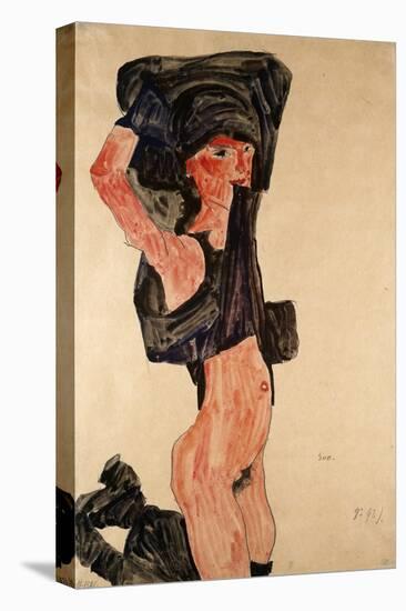Kneeling Girl, Kniedes Maedchen, 1910-Egon Schiele-Premier Image Canvas