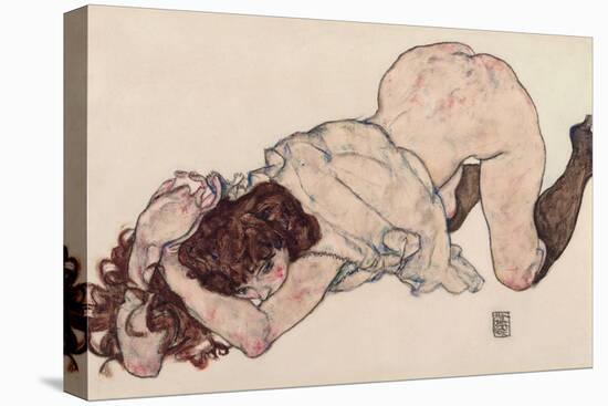 Kneeling Girl, Resting on Both Elbows, 1917-Egon Schiele-Premier Image Canvas