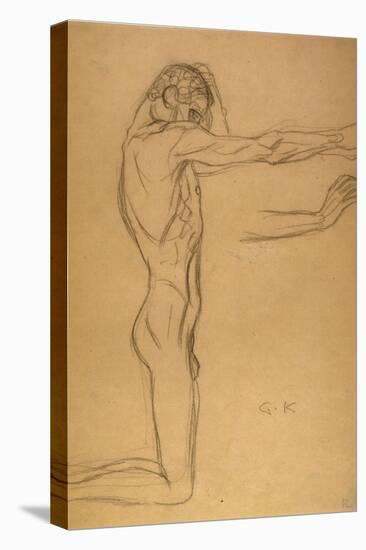 Kneeling Male Nude-Gustav Klimt-Premier Image Canvas