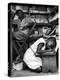 Kneeling Schoolgirl Writing on Wooden Bench. Accura, Gold Coast, Ghana-Alfred Eisenstaedt-Premier Image Canvas