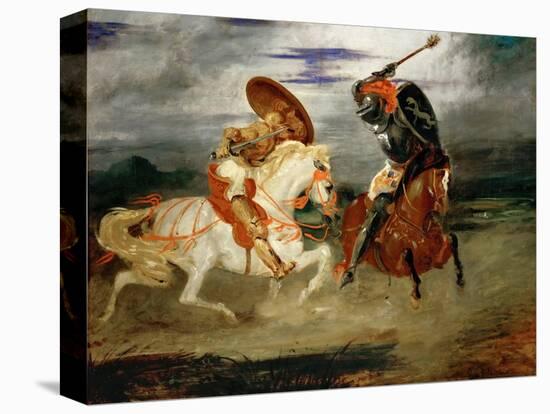 Knights Fighting in the Countryside-Eugene Delacroix-Premier Image Canvas