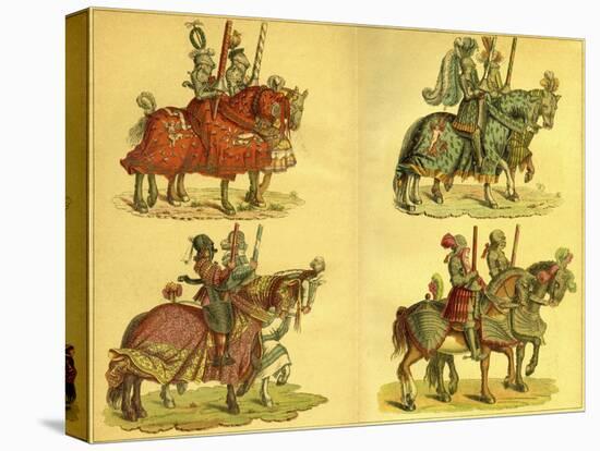 Knights on horseback-Hans Burgkmair-Premier Image Canvas