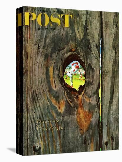 "Knothole Baseball" Saturday Evening Post Cover, August 30,1958-Norman Rockwell-Premier Image Canvas