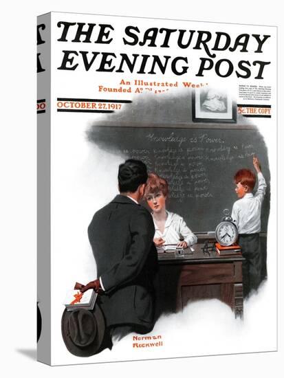 "Knowledge is Power" Saturday Evening Post Cover, October 27,1917-Norman Rockwell-Premier Image Canvas