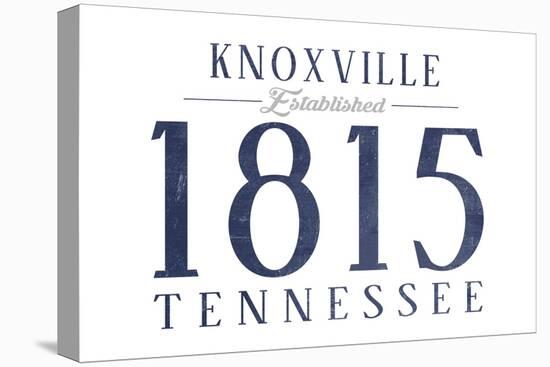 Knoxville, Tennessee - Established Date (Blue)-Lantern Press-Stretched Canvas