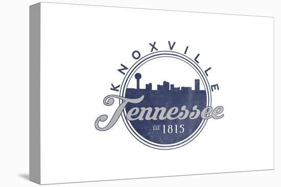 Knoxville, Tennessee - Skyline Seal (Blue)-Lantern Press-Stretched Canvas