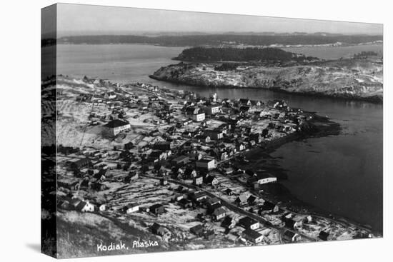 Kodiak, Alaska - Aerial View of Town-Lantern Press-Stretched Canvas
