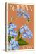 Kodiak, Alaska - Forget-Me-Nots-Lantern Press-Stretched Canvas