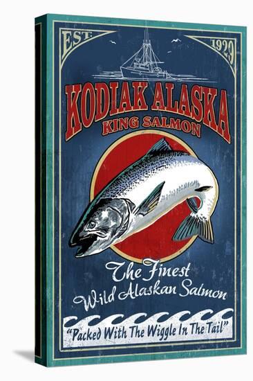 Kodiak, Alaska - King Salmon-Lantern Press-Stretched Canvas