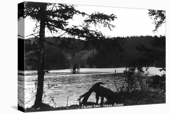 Kodiak, Alaska - View of Island Lake-Lantern Press-Stretched Canvas