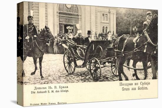 König Von Serbien in Offener Kutsche, Uniformen-null-Premier Image Canvas