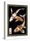 Koi Fish on Black I-Chariklia Zarris-Stretched Canvas