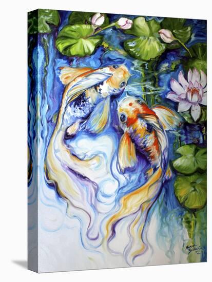 Koi Koi and Lily-Marcia Baldwin-Stretched Canvas