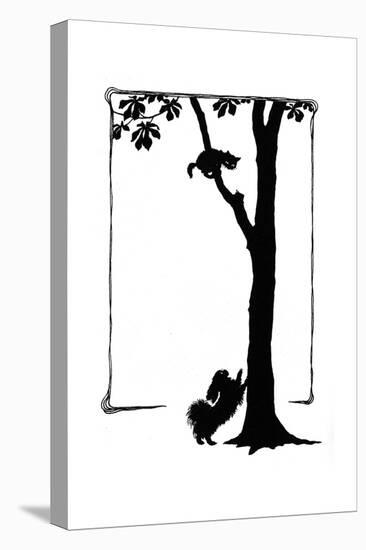 Koko the Dog Frightens a Kitten into a Tree-Mary Baker-Premier Image Canvas