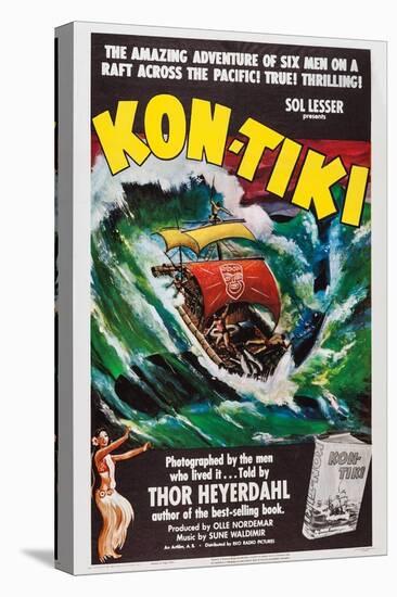 Kon-Tiki, Norwegian Poster, 1950-null-Stretched Canvas