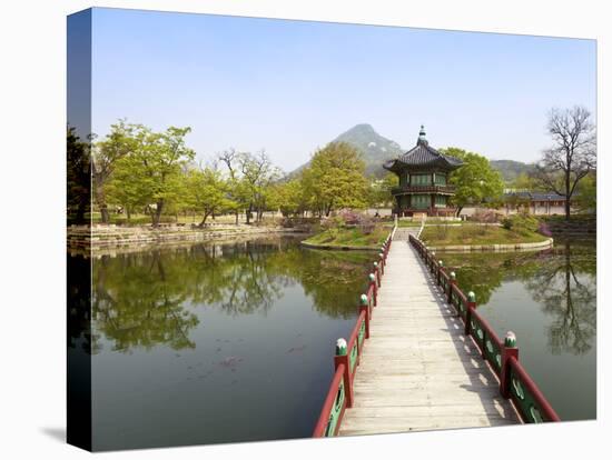 Korea, Seoul, Gyeongbokgung Palace, Hyangwonjeong Pavilion-Jane Sweeney-Premier Image Canvas