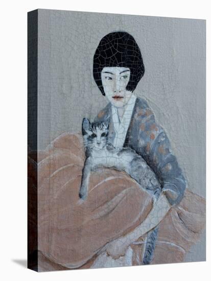 Korean Women with Tabby Cat, 2016, Detail-Susan Adams-Premier Image Canvas