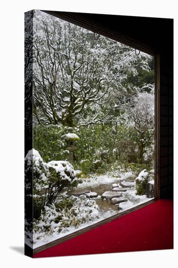 Koto-in Temple garden in snow, Kyoto, Japan, Asia-Damien Douxchamps-Premier Image Canvas