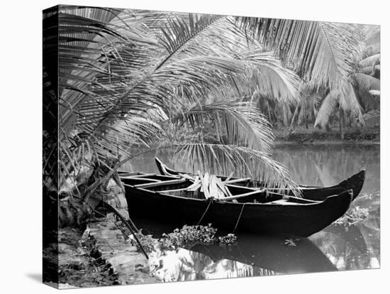 Kovalum, Kerala, India, Boat in Village-Elisa Cicinelli-Premier Image Canvas