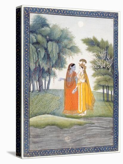 Krishna and Radha Walking by the Jumna in the Moonlight Having Exchanged Clothes, from the…-null-Premier Image Canvas