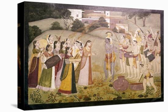 Krishna Celebrating Spring Festival of Holi, c1770-1780-Unknown-Premier Image Canvas