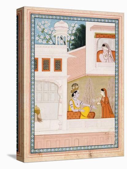 Krishna Talks to Radha's Maidservant-null-Stretched Canvas