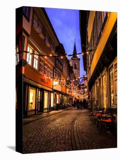 KrŠmerbrŸcke', View to '€gidienkirche', Erfurt, Evening Mood-Frina-Premier Image Canvas