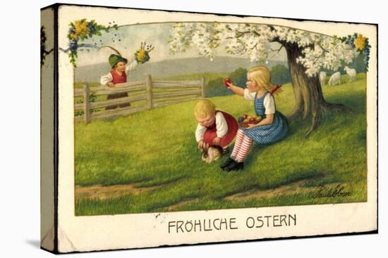 Künstler Ebner P., Glückwunsch Ostern, Kinder, Eier-null-Premier Image Canvas