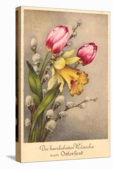 Künstler Glückwunsch Ostern, Tulpen, Weidenkätzchen-null-Premier Image Canvas