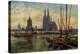 Künstler Rüdell, K., Köln Rhein, Blick Zum Dom,Boote-null-Premier Image Canvas