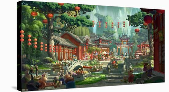 Village Marketplace - Kung Fu Panda - - LE - Canvas