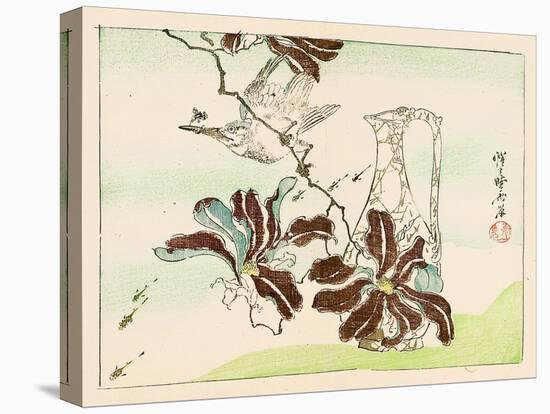 Kyosai Rakuga - Bird and Flowers-Kyosai Kawanabe-Premier Image Canvas