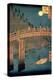 Kyoto Bridge by Moonlight, from the Series "100 Views of Famous Place in Edo," Pub. 1855-Ando Hiroshige-Premier Image Canvas
