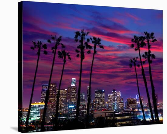 L.A. at Night-null-Stretched Canvas