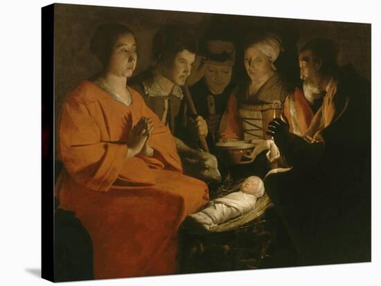 L'Adoration des bergers-Georges de La Tour-Premier Image Canvas