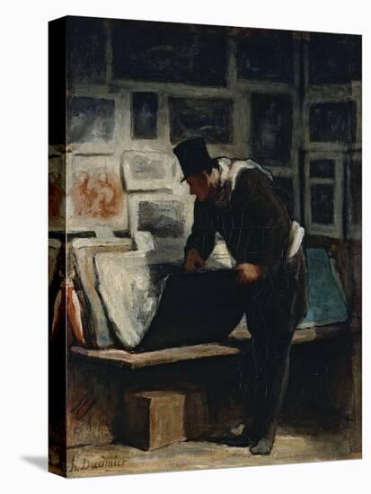 L'amateur d'estampes-Honoré Daumier-Premier Image Canvas