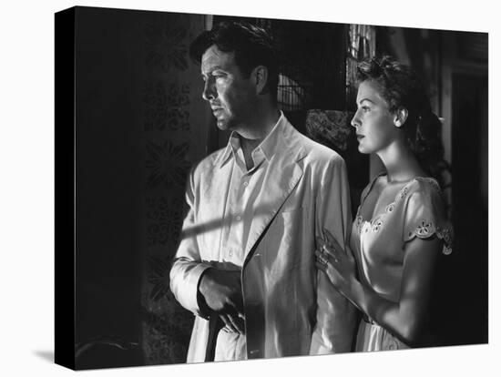 L'ile au complot THE BRIBE by RobertLeonard with Ava Gardner and Robert Taylor, 1949 (b/w photo)-null-Stretched Canvas