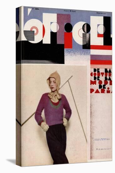 L'Officiel, December 1929 - Costume de Ski-A.P. Covollot-Stretched Canvas