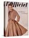 L'Officiel, March 1952 - Manteau de Christian Dior en Surah Chantung de Staron-Philippe Pottier-Stretched Canvas