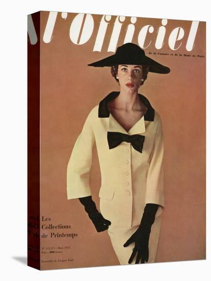 L'Officiel, March 1953 - Ensemble de Jacques Fath-Philippe Pottier-Stretched Canvas